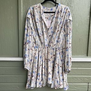 Free People Flower Fields Floral Long Sleeve Mini Dress